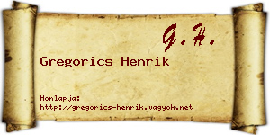 Gregorics Henrik névjegykártya